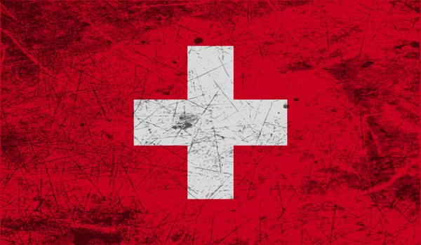 Flag of Switzerland with old texture. Vector — Stock Vector