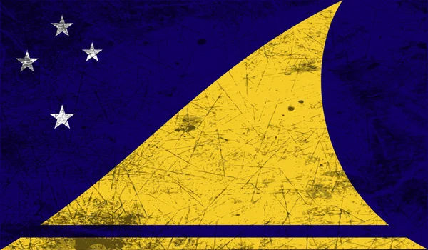 Bandiera di Tokelau con vecchia texture. Vettore — Vettoriale Stock