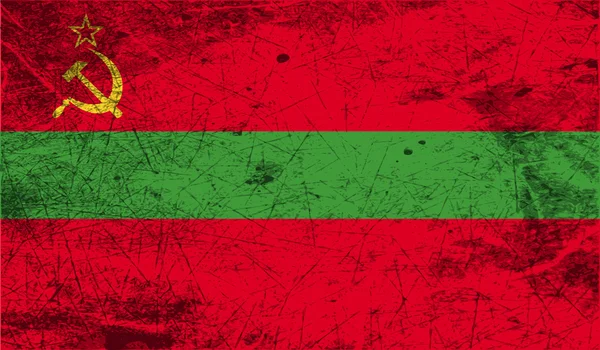 Flagge Transnistriens mit alter Struktur. Vektor — Stockvektor
