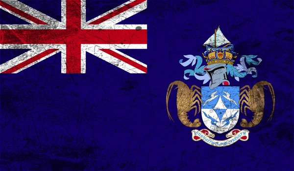 Fahne von Tristan da Cunha mit alter Textur. Vektor — Stockvektor