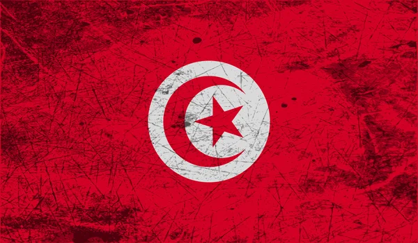 Flag of Tunisia with old texture. Vector — Stock Vector