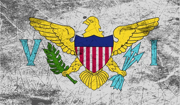 Drapeau des Îles Vierges américaines avec une texture ancienne. Vecteur — Image vectorielle