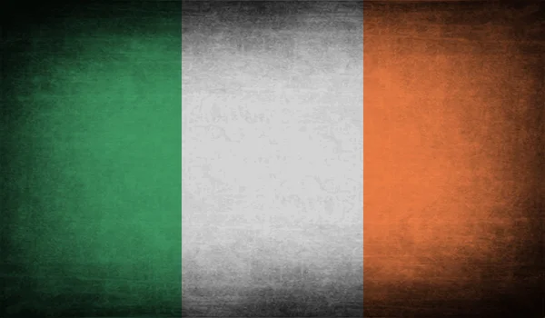 Bandeira da Irlanda com textura antiga. Vetor — Vetor de Stock