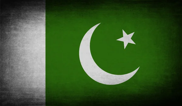 Pakistan bayrağı eski doku ile. Vektör — Stok Vektör