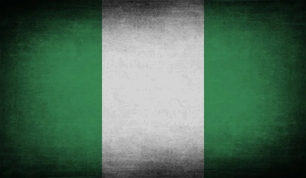 Nijerya bayrağı eski doku ile. Vektör