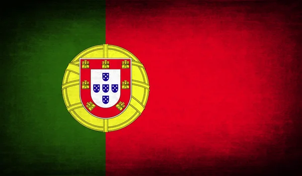 Bandeira de Portugal com textura antiga. Vetor — Vetor de Stock