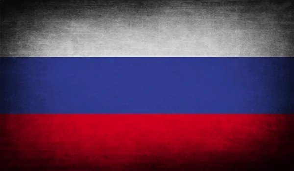 Bandiera della Russia con vecchia texture. Vettore — Vettoriale Stock