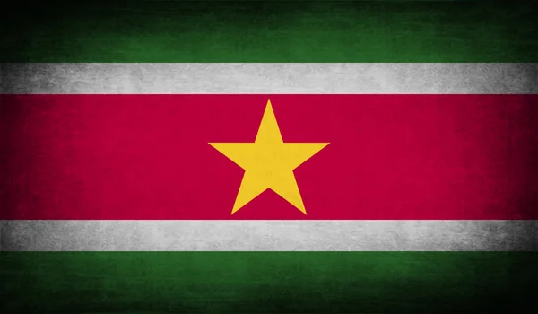 Bandeira do Suriname com textura antiga. Vetor — Vetor de Stock