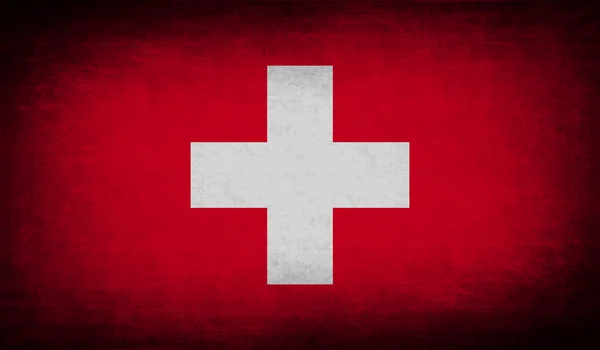 Flag of Switzerland with old texture. Vector — Stock Vector