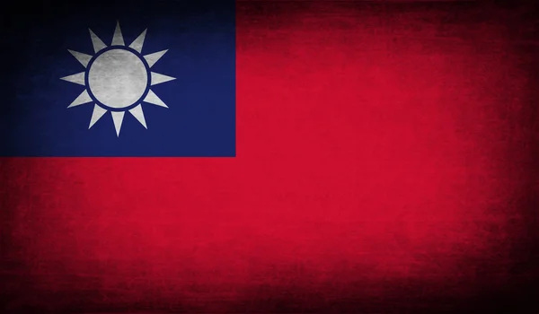 Bandera de Taiwan con textura antigua. Vector — Vector de stock