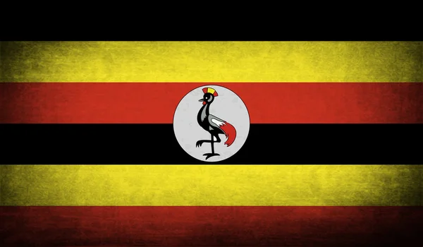 Bandera de Uganda con textura antigua. Vector — Archivo Imágenes Vectoriales