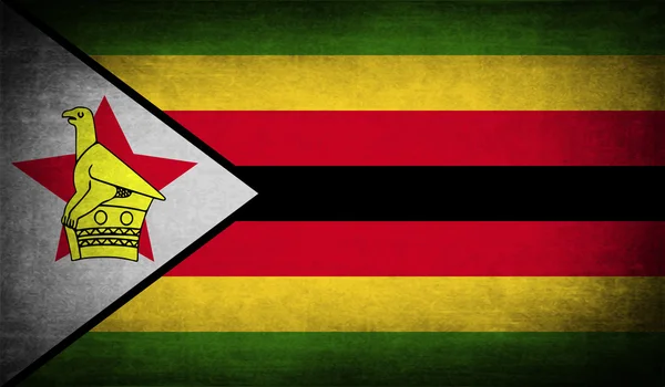 Bandera de Zimbabwe con textura antigua. Vector — Archivo Imágenes Vectoriales