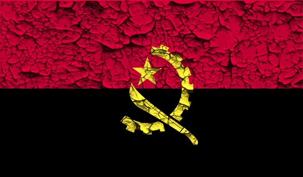 Bandera de Angola con textura antigua. Vector — Vector de stock