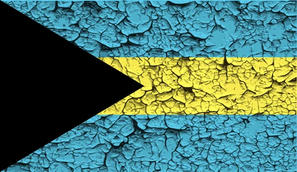 Bandeira de Bahamas com textura antiga. Vetor —  Vetores de Stock