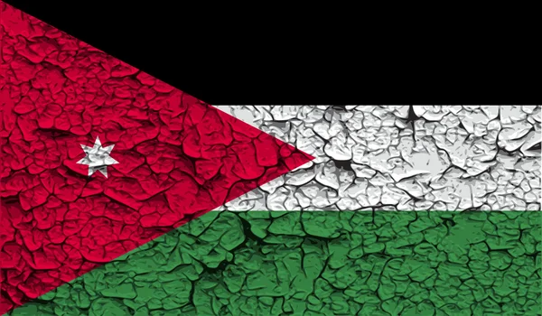 Флаг Иордании со старой текстурой. Вектор — стоковый вектор