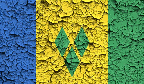 Vlag van Saint Vincent en de Grenadines met oude textuur. Vector — Stockvector