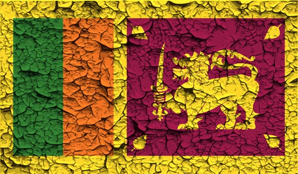 Bandiera dello Sri Lanka con vecchia texture. Vettore — Vettoriale Stock
