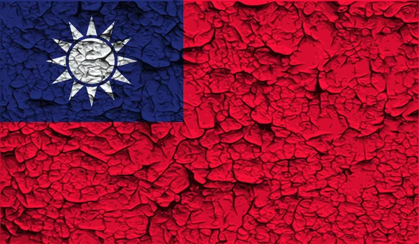 Bandiera di Taiwan con vecchia texture. Vettore — Vettoriale Stock