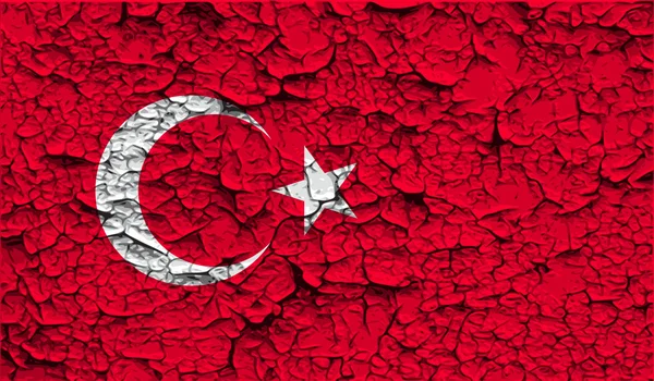 Bandeira da Turquia com textura antiga. Vetor —  Vetores de Stock