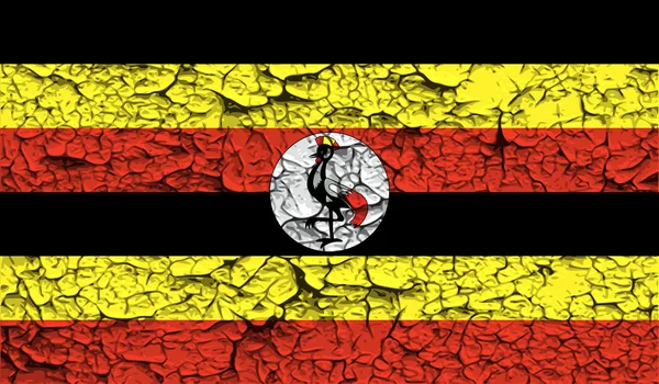 Bandera de Uganda con textura antigua. Vector — Archivo Imágenes Vectoriales