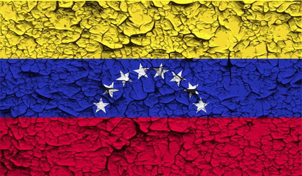 Flagge von Venezuela mit alter Textur. Vektor — Stockvektor