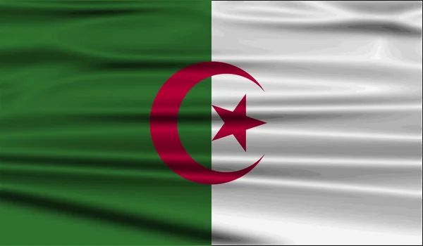 Flag of Algeria with old texture. Vector — Stock Vector