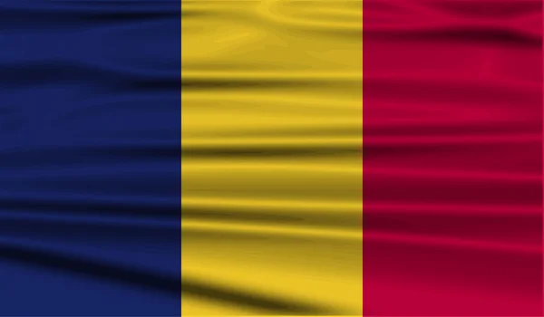 Vlag van Tsjaad met oude textuur. Vector — Stockvector