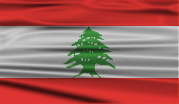 Drapeau du Liban avec une texture ancienne. Vecteur — Image vectorielle