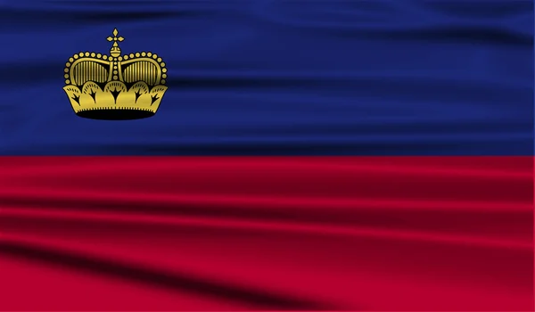 Flagga Liechtenstein med gamla konsistens. Vektor — Stock vektor