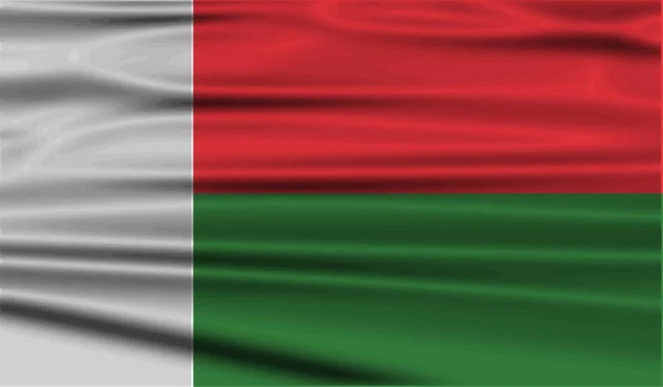 Флаг Мадагаскара со старой текстурой. Вектор — стоковый вектор