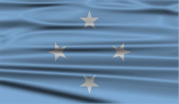 Flag of Micronesia with old texture. Vector — Stock Vector