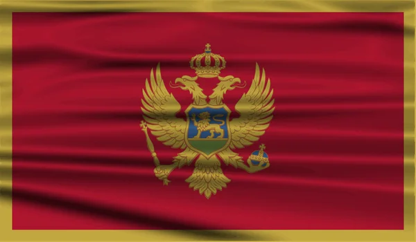 Bandeira de Montenegro com textura antiga. Vetor —  Vetores de Stock