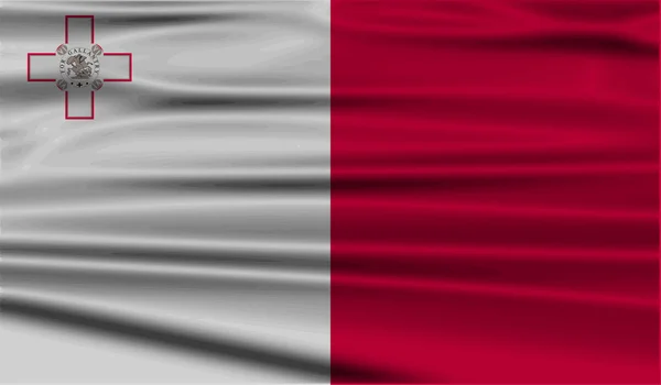 Bandeira de Malta com textura antiga. Vetor — Vetor de Stock