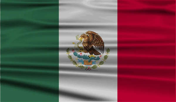 Bandeira do México com textura antiga. Vetor —  Vetores de Stock