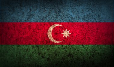 Azerbaycan bayrağı eski doku ile.
