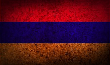 Ermenistan bayrağı eski doku ile.