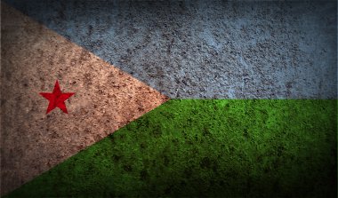 Cibuti bayrağı eski doku ile.