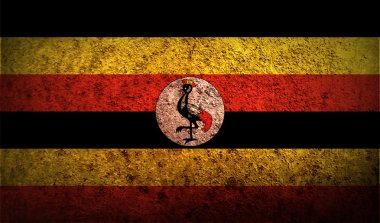 Uganda bayrağıyla eski doku