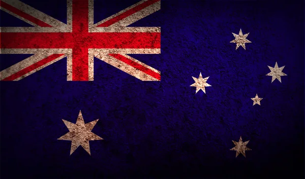 Drapeau de l'Australie avec une texture ancienne . — Image vectorielle