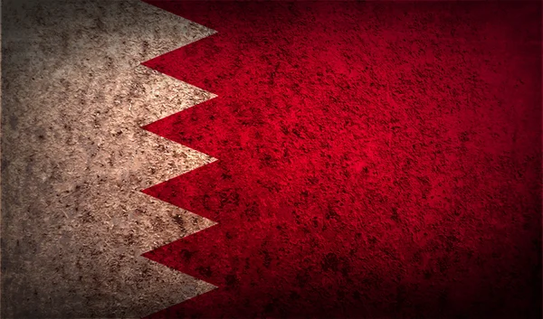 Bahreyn bayrağı eski doku ile. — Stok Vektör