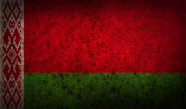 Bandeira da Bielorrússia com textura antiga . — Vetor de Stock