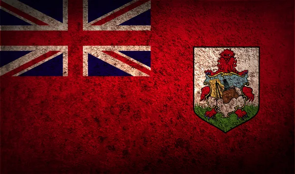 Bandeira das Bermudas com textura antiga . — Vetor de Stock
