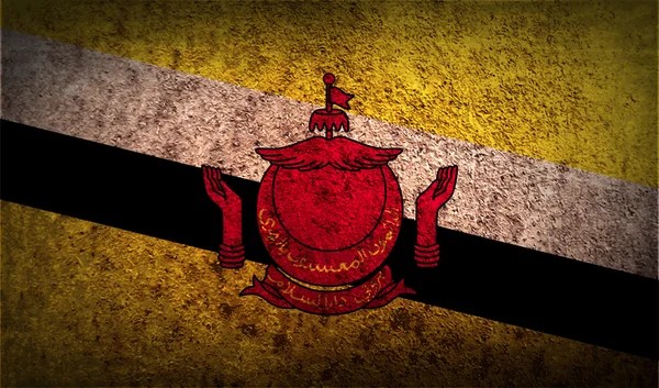 Bandeira de Brunei com textura antiga . — Vetor de Stock