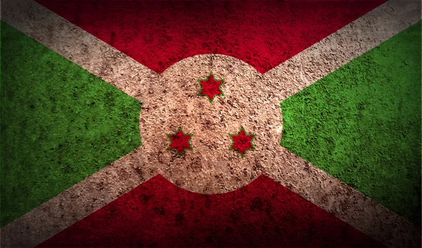 Bandeira do Burundi com textura antiga . — Vetor de Stock