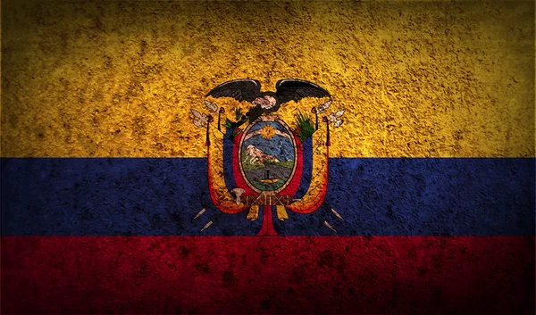 Flagge Ecuadors mit alter Textur. — Stockvektor