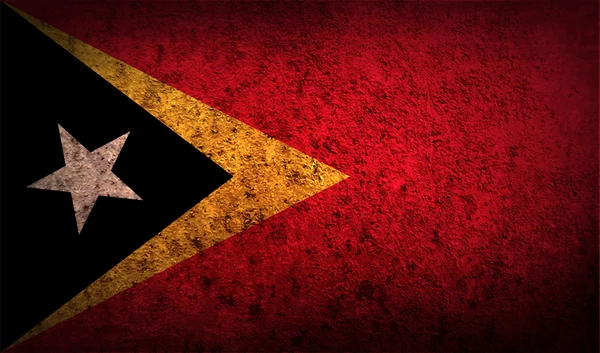Bandiera di Timor Est con trama . — Vettoriale Stock