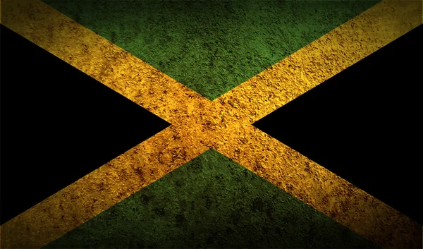 Bandeira da Jamaica com textura antiga . — Vetor de Stock