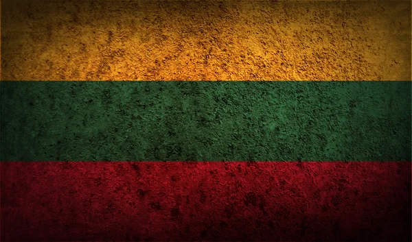 Bandiera della Lituania con vecchia trama . — Vettoriale Stock