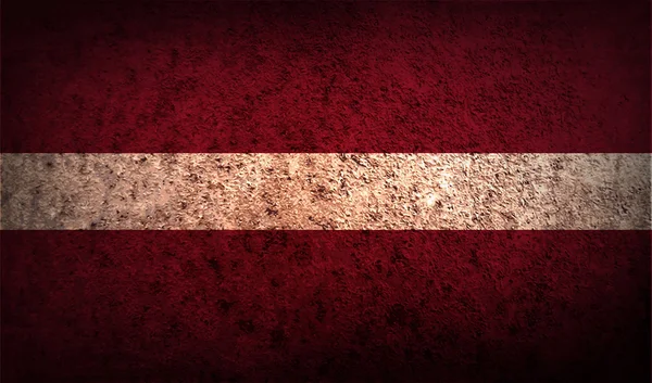 Flag of Latvia with old texture. — Stock Vector