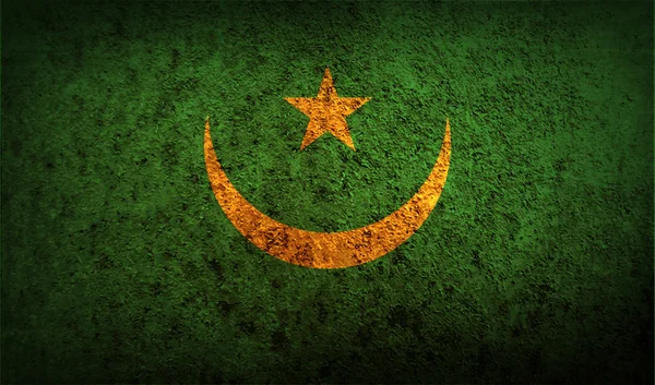 Bandera de Mauritania con textura antigua . — Vector de stock